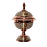 شکلات خوری مس وخاتم پایه دار طرح ۱