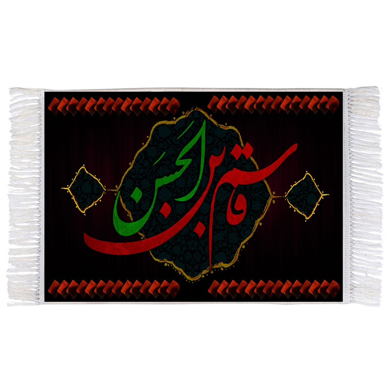 فرش ماشینی دیوارکوب اطلس آبی طرح قاسم بن حسن مدل T2577