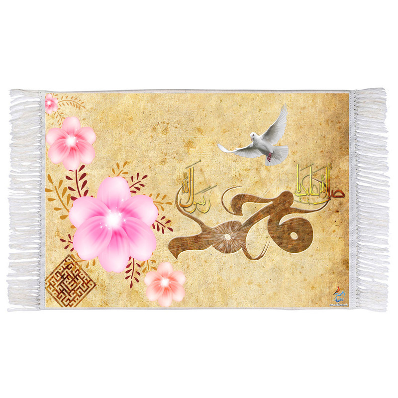 فرش ماشینی دیوارکوب اطلس آبی مدل محمد کد T4133