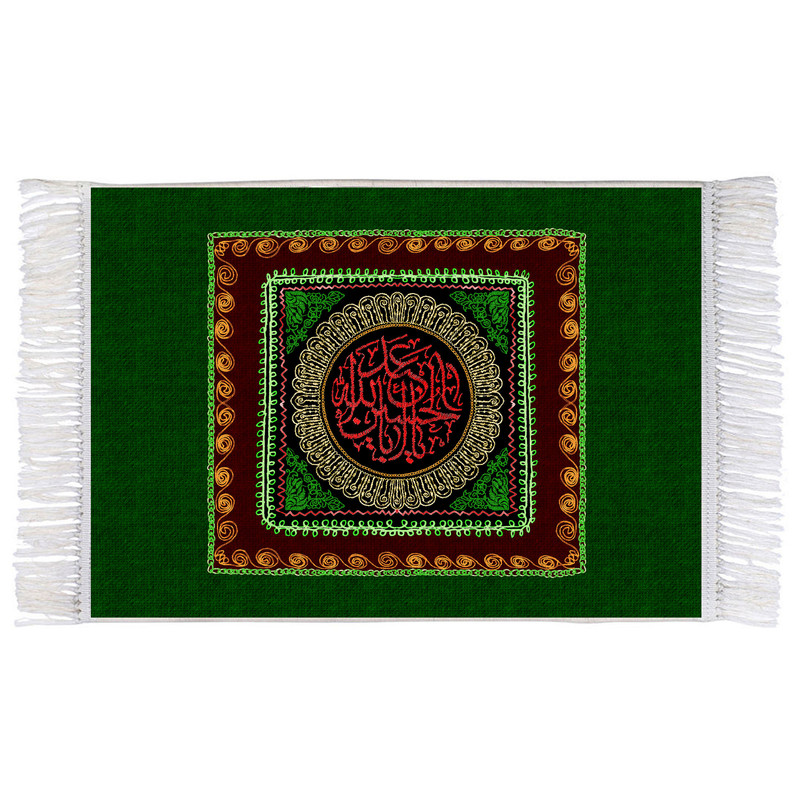 فرش ماشینی دیوارکوب اطلس آبی طرح یا ابا عبدالله حسین مدل T2720
