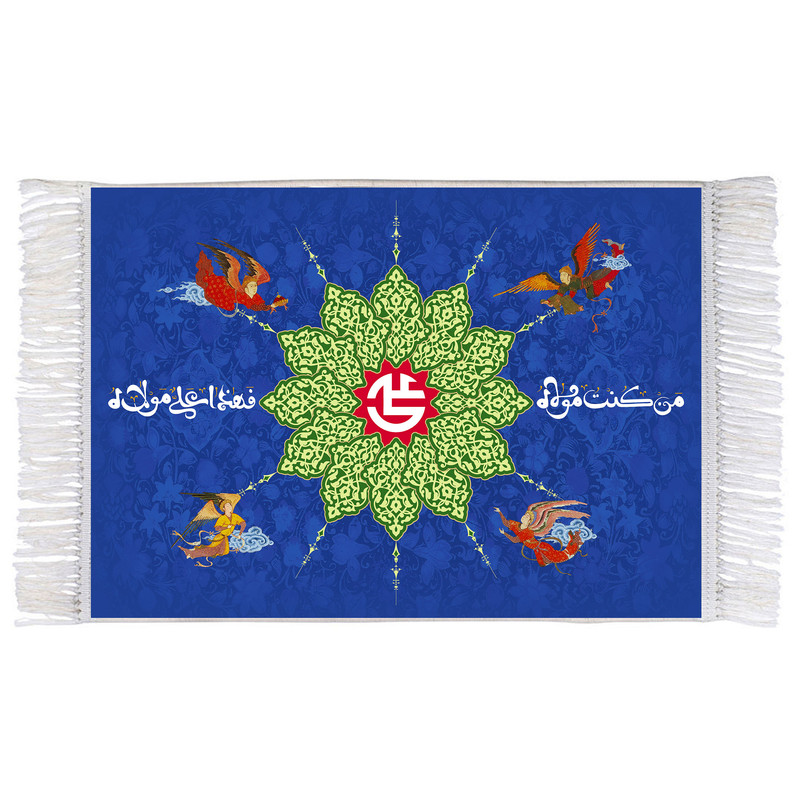 فرش ماشینی دیوارکوب اطلس آبی مدل من کنت مولا کد T3899