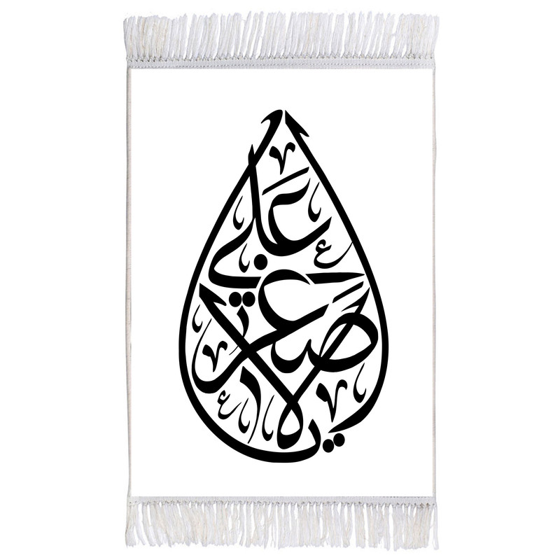 فرش ماشینی دیوارکوب اطلس آبی طرح یا علی اصغر مدل T2564