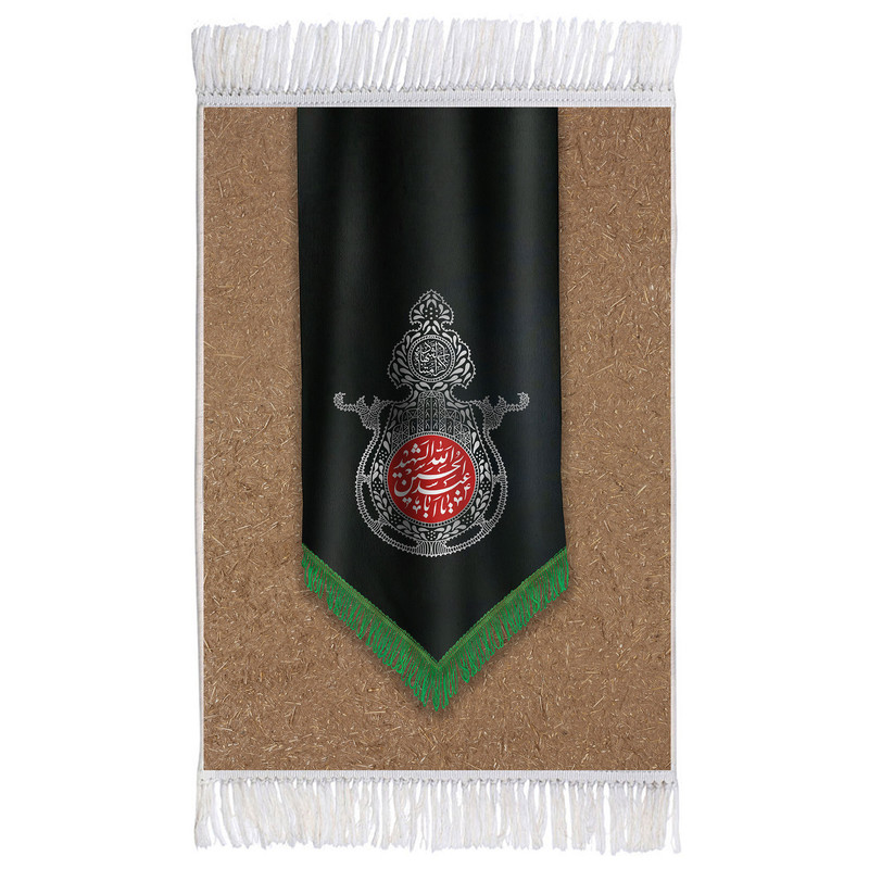 فرش ماشینی دیوارکوب اطلس آبی طرح یا ابا عبدالله حسین مدل T2635