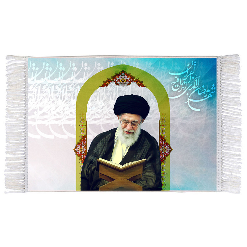 فرش ماشینی دیوارکوب اطلس آبی مدل شهر رمضان کد T3530