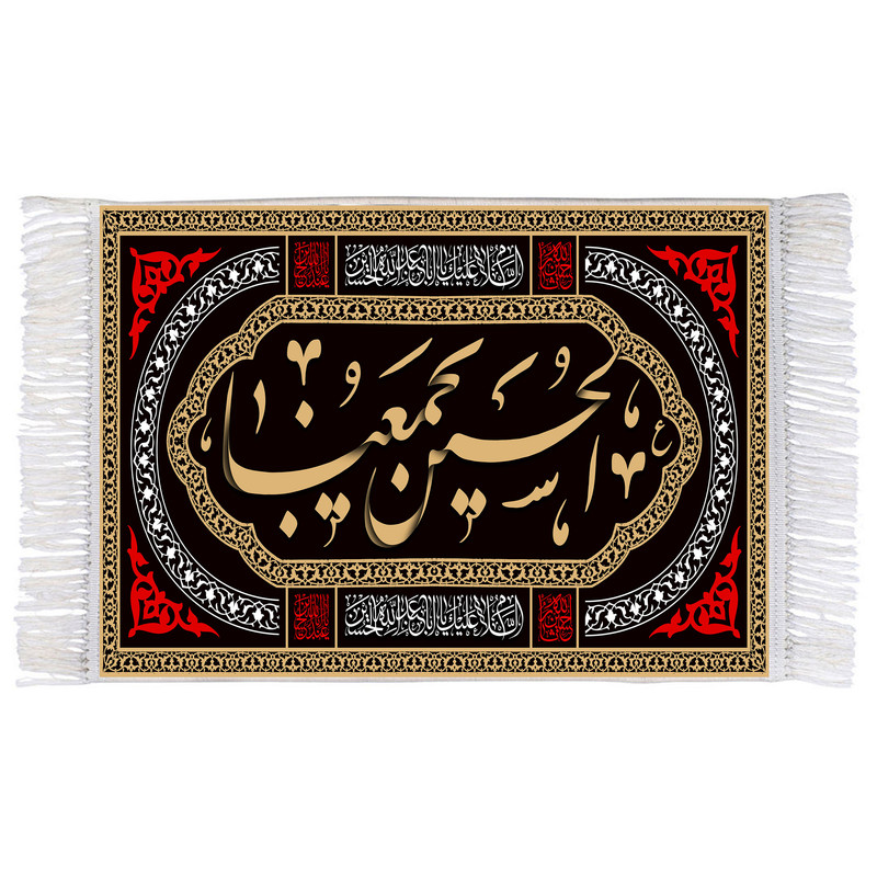 فرش ماشینی دیوارکوب اطلس آبی طرح حسین یجمعنا مدل T2313