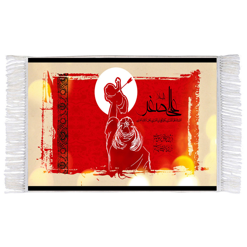 فرش ماشینی دیوارکوب اطلس آبی طرح علی اصغر مدل T4720