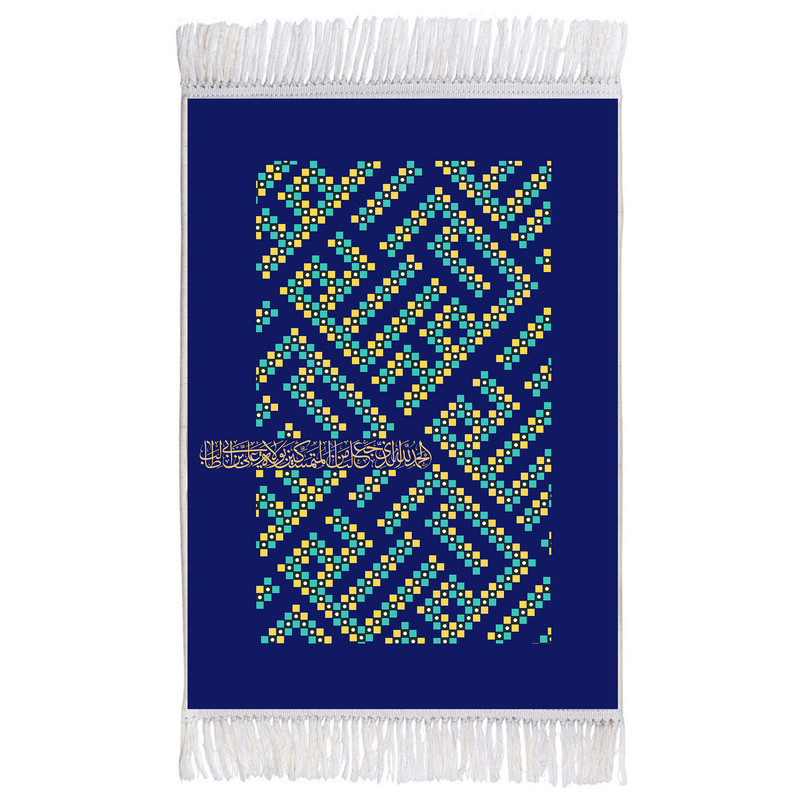 فرش ماشینی دیوارکوب اطلس آبی مدل علی ابن ابی طالب کد T3769