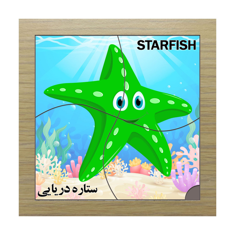 پازل 4 تکه مدل P4-149 طرح ستاره دریایی مناسب برای کودکان