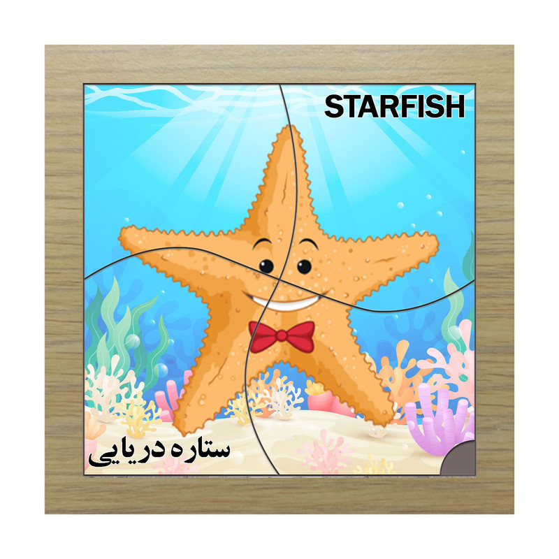 پازل 4 تکه مدل P4-148 طرح ستاره دریایی مناسب برای کودکان