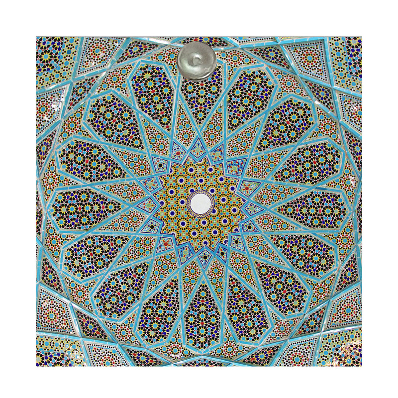آینه جیبی طرح نقش کاشی کاری گنبد مدل A006