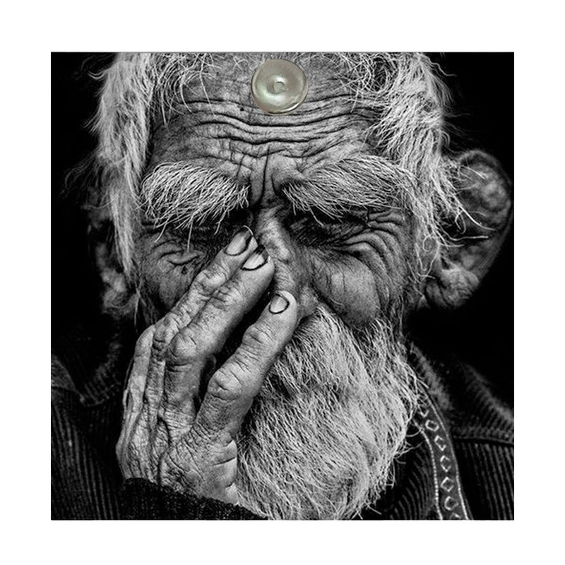 آینه جیبی طرح پرتره پیرمرد مدل A140