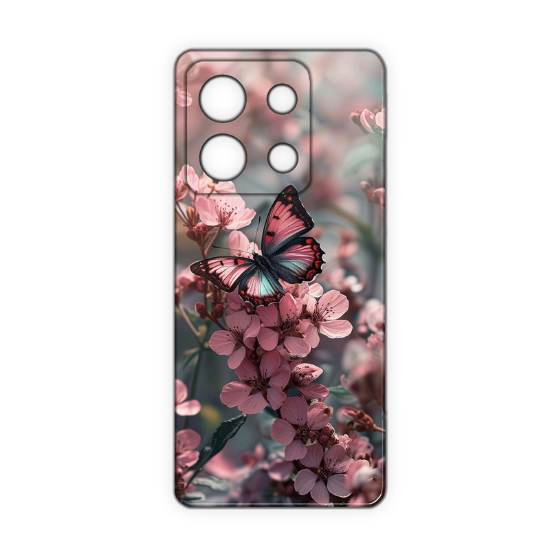 کاور مدل گل و پروانه کد 468 مناسب برای گوشی موبایل شیائومی Redmi Note 13 4G