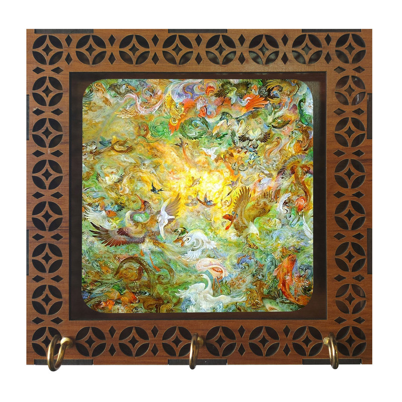 جاکلیدی مدل D1058 طرح نقاشی مینیاتور اثر استاد فرشچیان